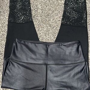 ZYIA Black Metallic & Reflective Leggings